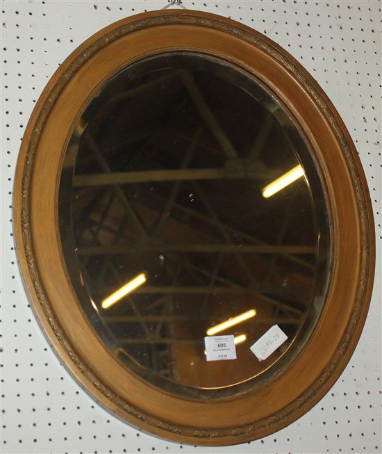 Gilt oval mirror(-)